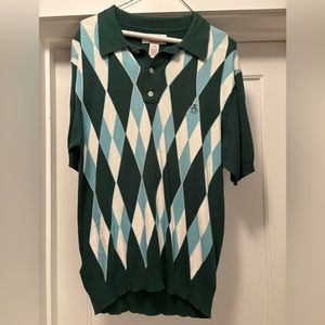 Original Penguin Men’s Short Sleeve Argyle Sweater - L